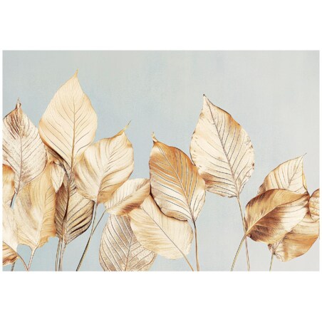 Fototapeta Do Sypialni Salonu Na Flizelinie Liście Boho Złoty 350x250