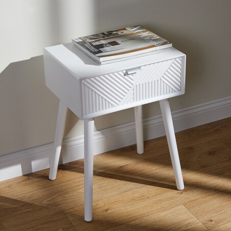 Ryflowana szafka nocna indygo