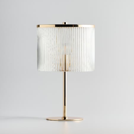 elegancka lampa stołowa ze szklanym kloszem majlis