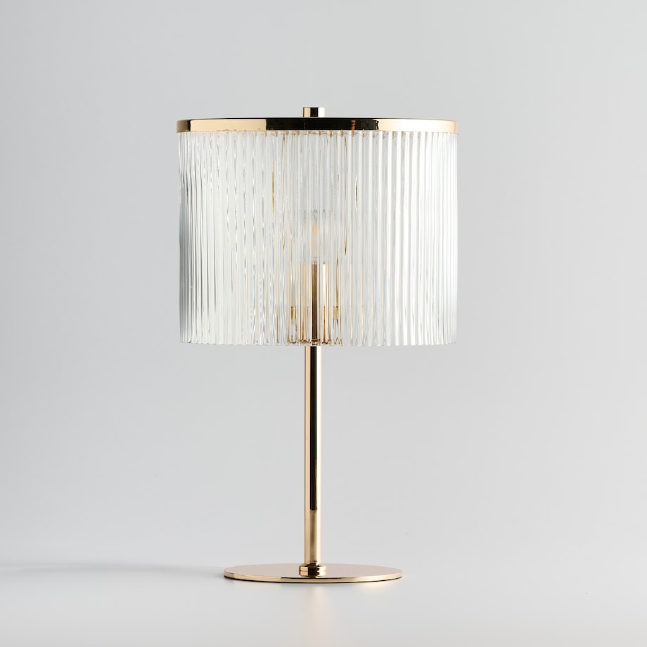 elegancka lampa stołowa ze szklanym kloszem majlis