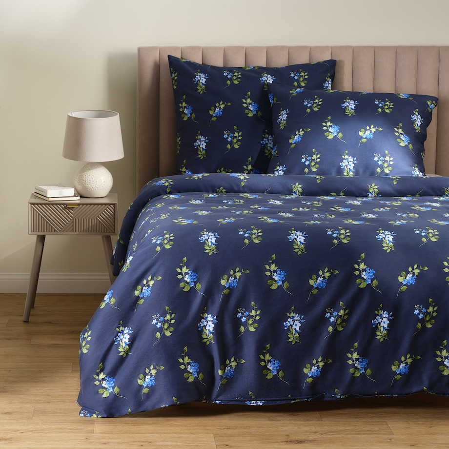 Pościel z bawełny satynowej Pateka 160x200 cm z wzorem kwiatowym