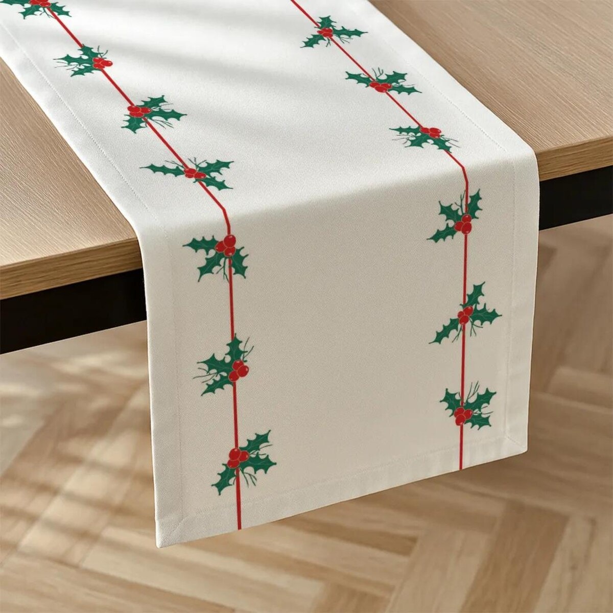 Bieżnik świąteczny - drzewko świąteczne paski - 40x180