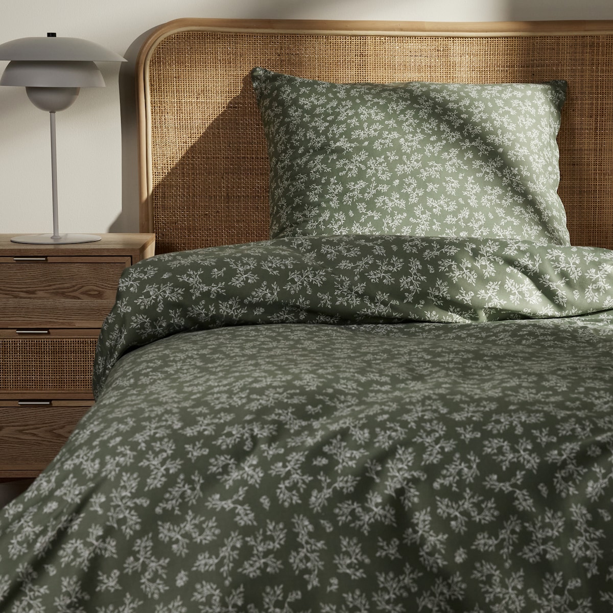 Pościel z bawełny satynowej Rosmarin 140x200 cm z motywem roślinnym