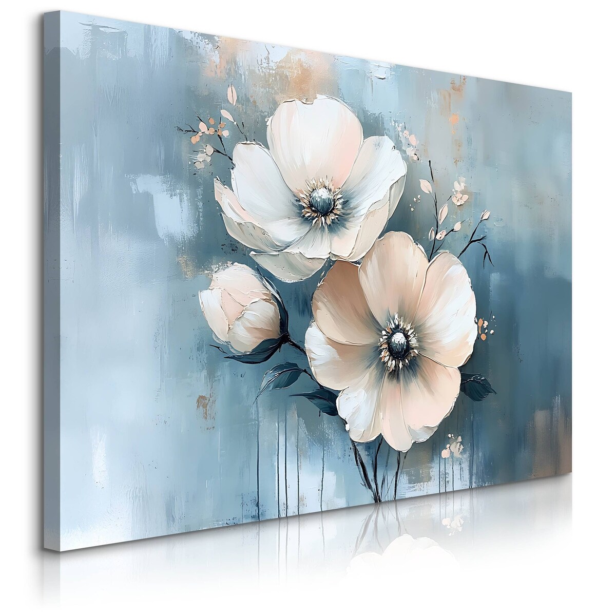 Obraz Na Płótnie Do Salonu Jasne Kwiaty Akwarele Abstrakcja Natura 70x50cm