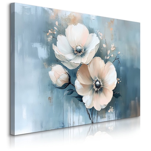 Obraz Na Płótnie Do Salonu Jasne Kwiaty Akwarele Abstrakcja Natura 70x50cm