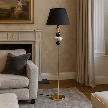 Lampa Podłogowa Nefretti z motywem geometrycznym