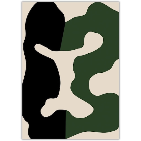 plakat black and green abstract 2 21x30 cm