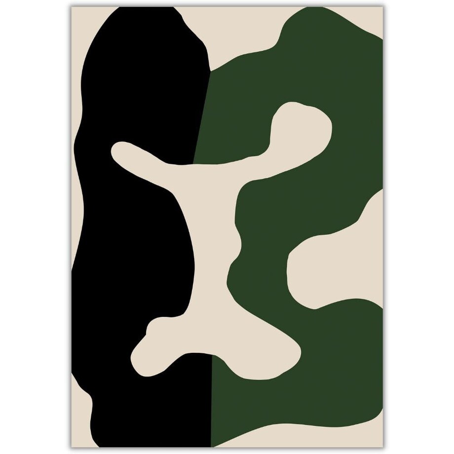 plakat black and green abstract 2 21x30 cm