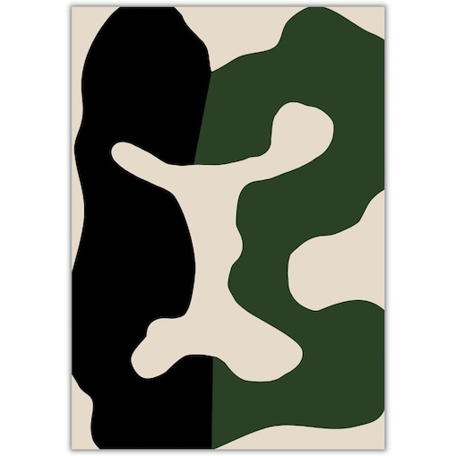 plakat black and green abstract 2 21x30 cm