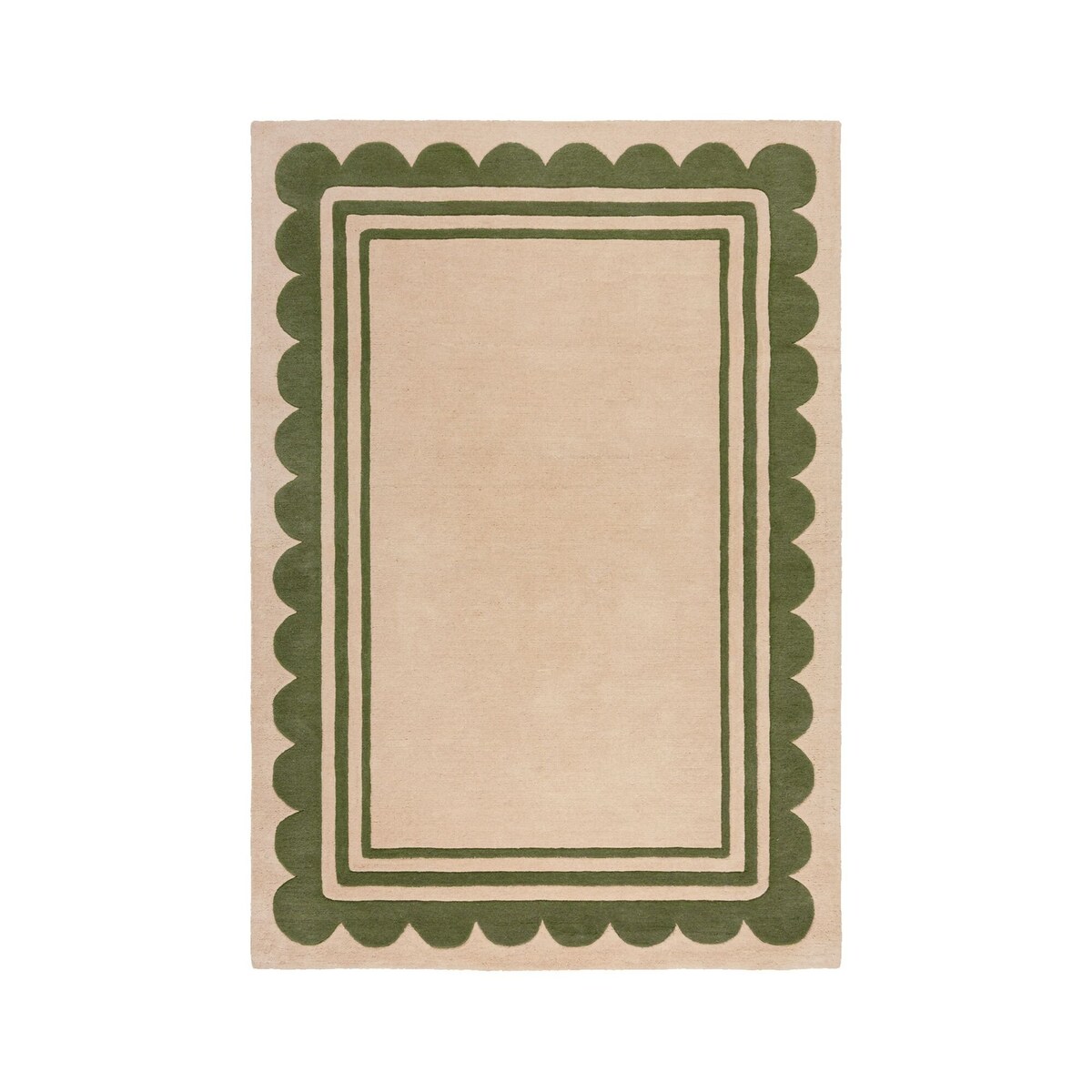 Dywan Wełniany Lois Scallop Zielony 160x230