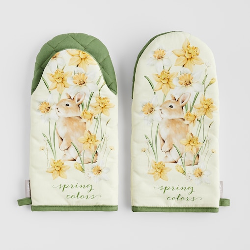 Komplet Rękawic Kuchennych Daffelisbunny 14x30 cm z motywem królika