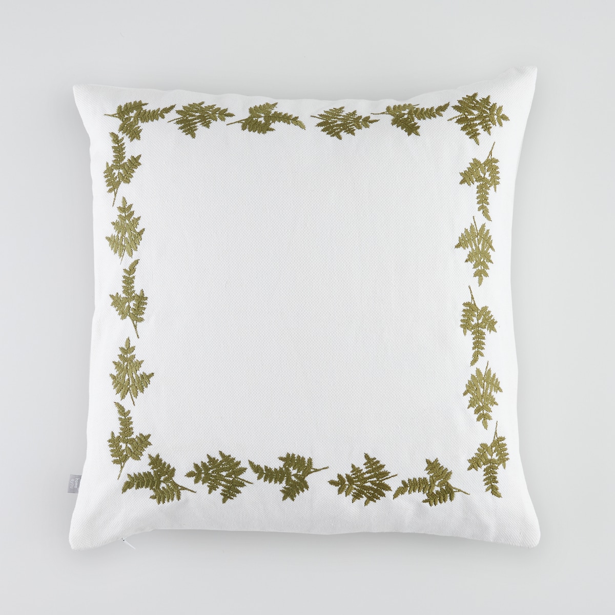 Poszewka Haftowana Fern 45x45 cm z motywem liściastym