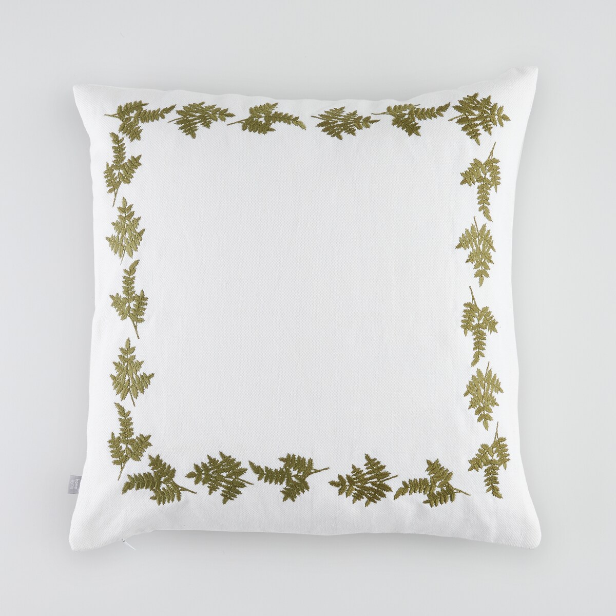 Poszewka Haftowana Fern 45x45 cm z motywem liściastym