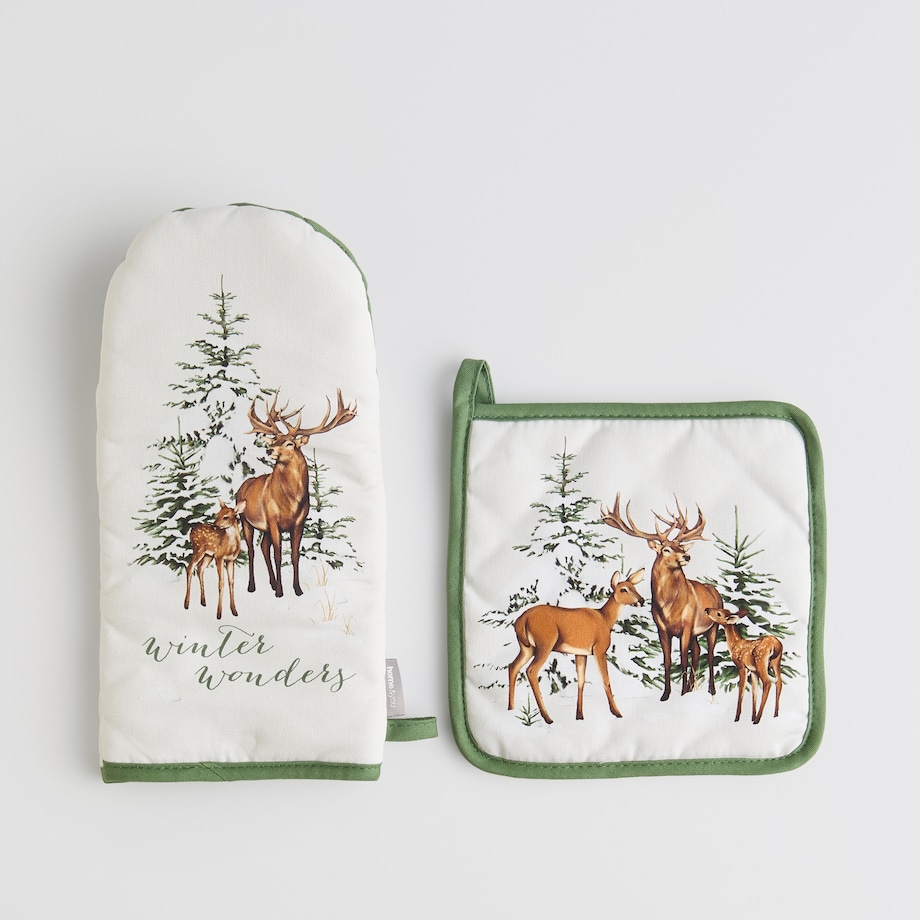 Łapka i Rękawica Hirvos 14x30 cm z motywem zwierząt leśnych