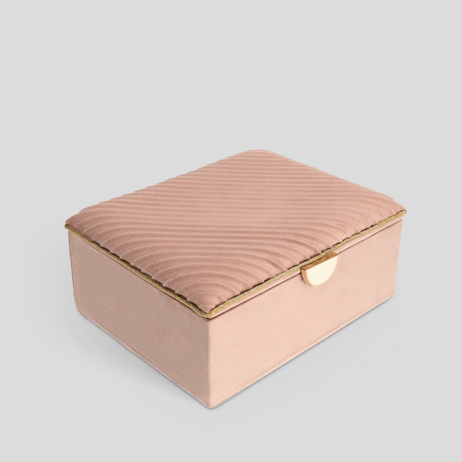 Welurowa szkatułka na biżuterię z ozdobnym zapięciem odeya