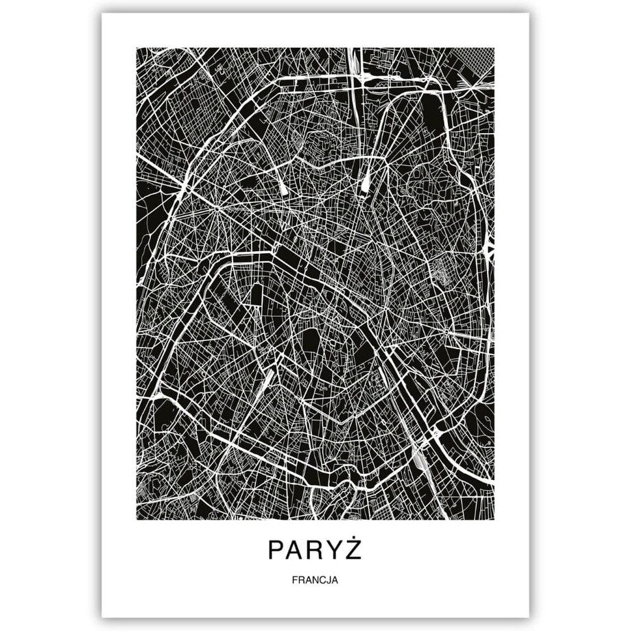 plakat paryż mapa 30x40