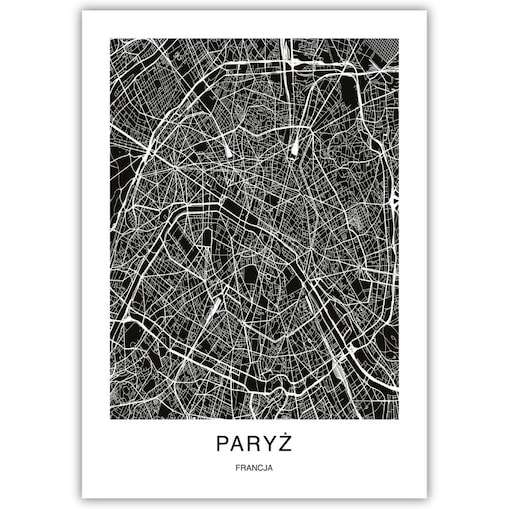 plakat paryż mapa 30x40