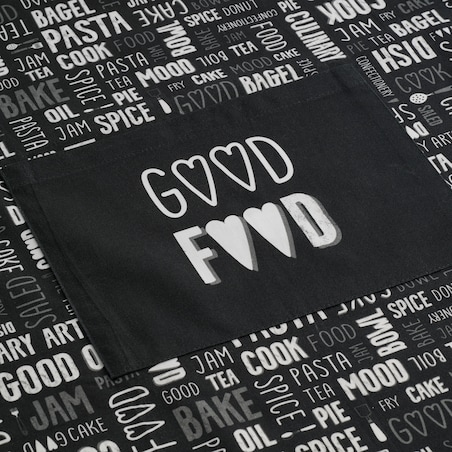 Fartuch Zifero 70x85 cm z motywem napisów