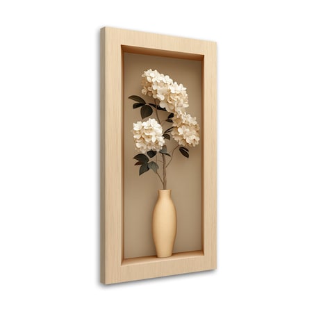 Obraz nowoczesny do salonu sypialni, Białe Kwiaty w wazonie we wnęce 40x80