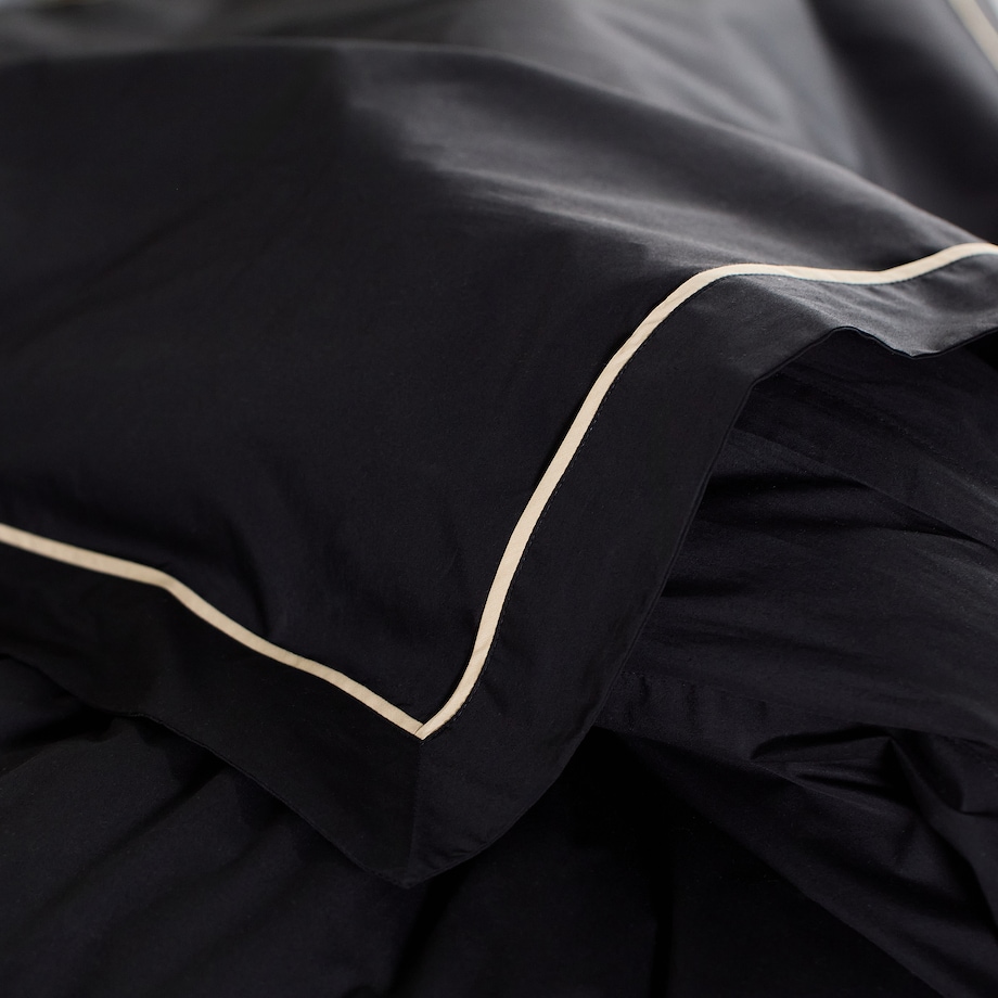 Jednokolorowa pościel z perkalu z lamówką Perlamo 200x200 cm