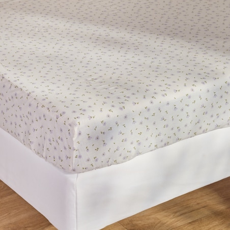Prześcieradło bawełniane z gumką Avis 180x200 cm z wzorem kwiatowym