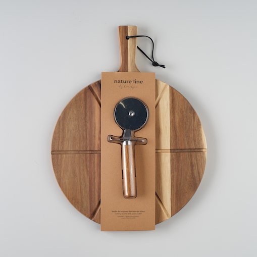 Akacjowa Deska Do Serwowania z nożem do pizzy Lapizzas