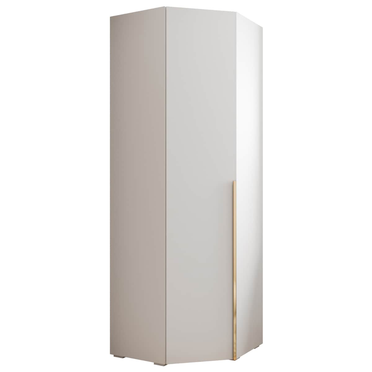 Szafa narożna rogowa wysoka INOVA 1 biały+złoty