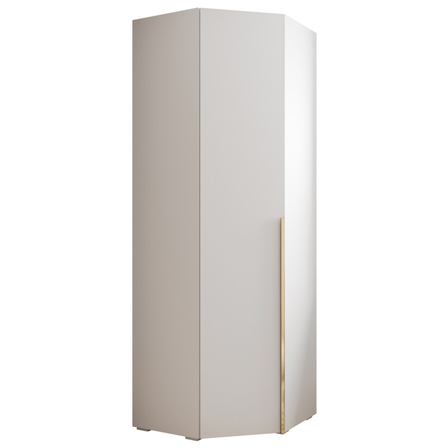 Szafa narożna rogowa wysoka INOVA 1 biały+złoty