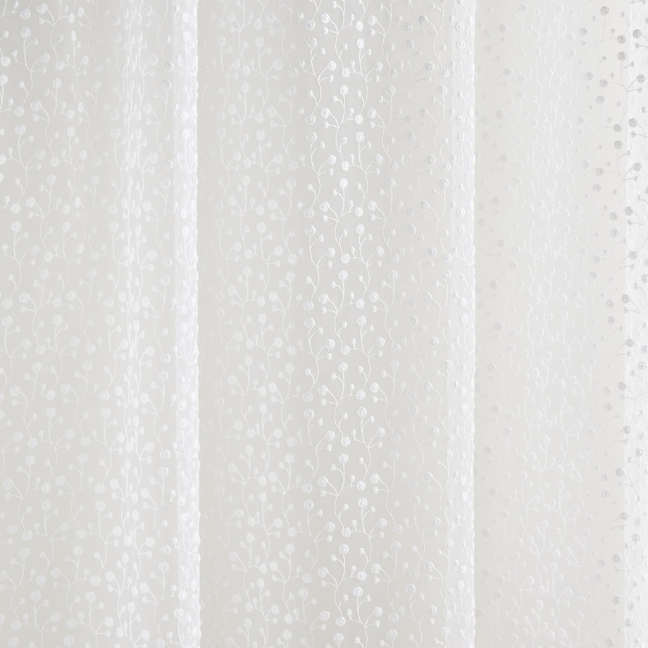 Firana haftowana Rosita 140x250 cm z motywem kwiatowym