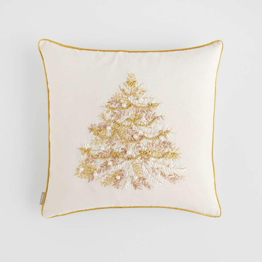 Poszewka Haftowana Arvore 45x45 cm z motywem choinki