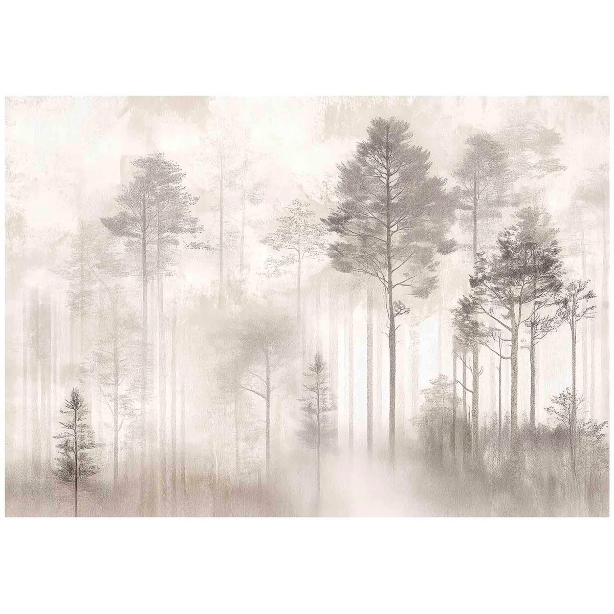 Fototapeta Do Sypialni Salonu Na Flizelinie Las Drzewa Beżowy 250x175