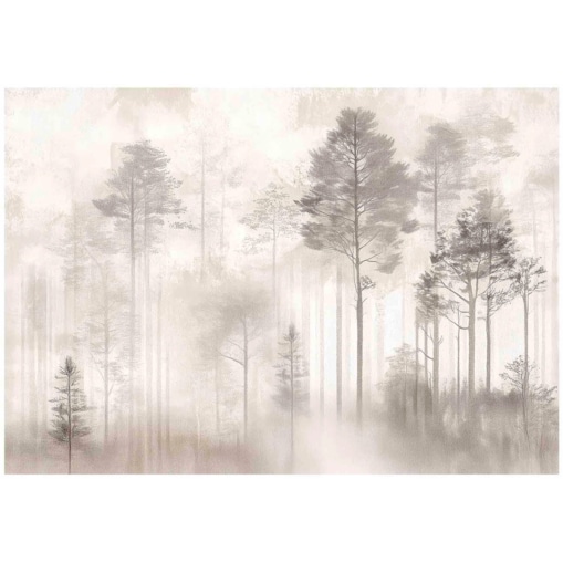 Fototapeta Do Sypialni Salonu Na Flizelinie Las Drzewa Beżowy 250x175