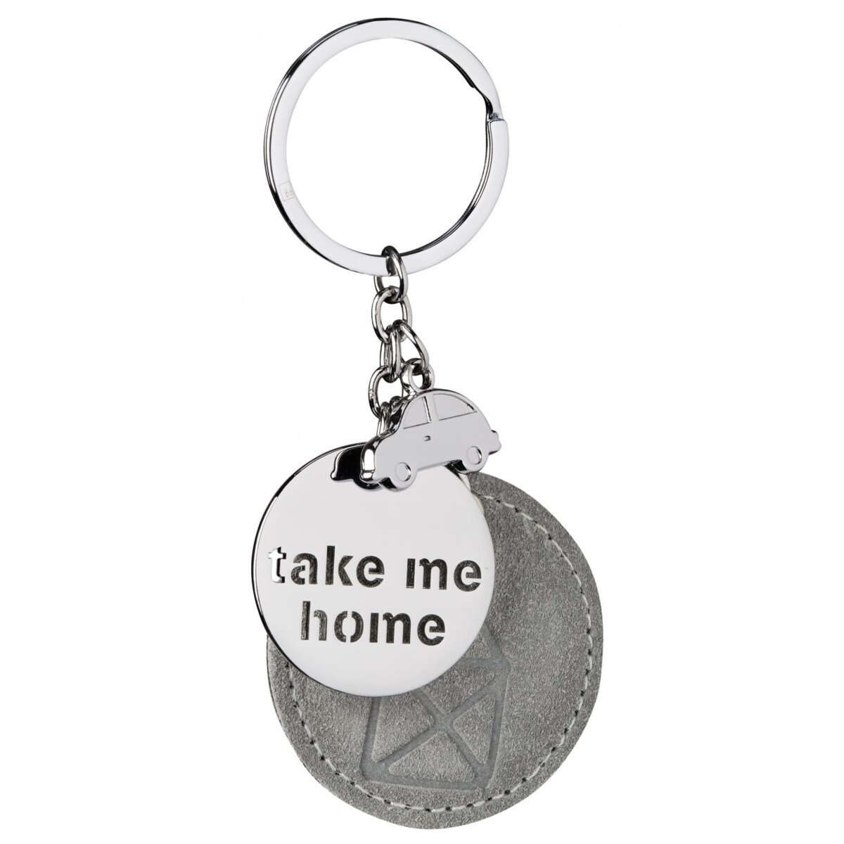 Brelok Take me home, metal, skóra
