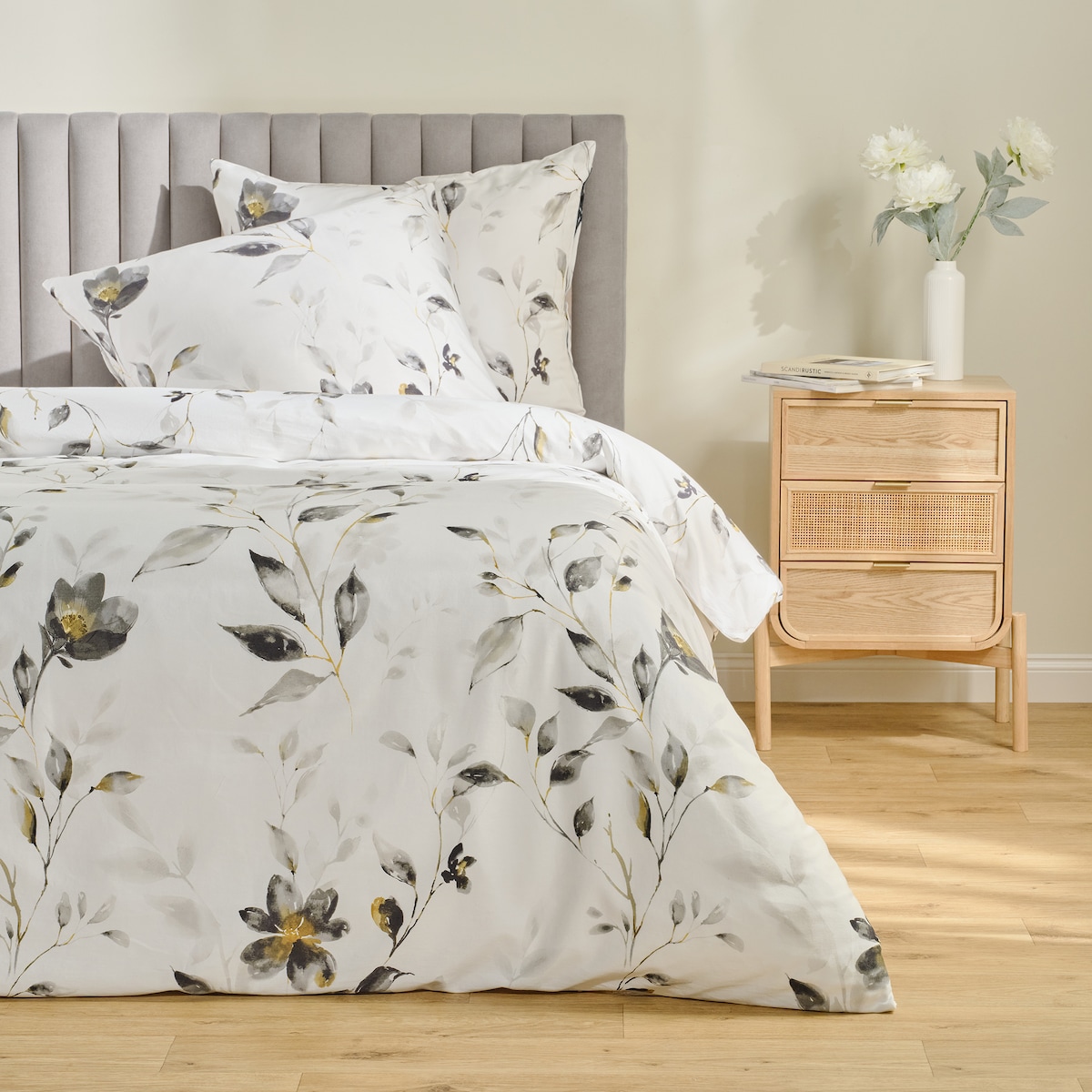 Komplet pościeli z bawełny satynowej Telimon 200x220 cm z 2 poszewkami 70x80