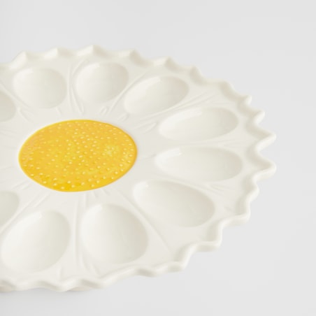 Patera Na Jajka Flowerbuni z motywem kwiatowym i królika