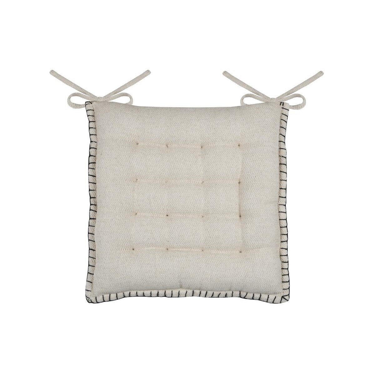 Pikowana poduszka na krzesło, wiązanie, ALINE, 38 x 38 cm