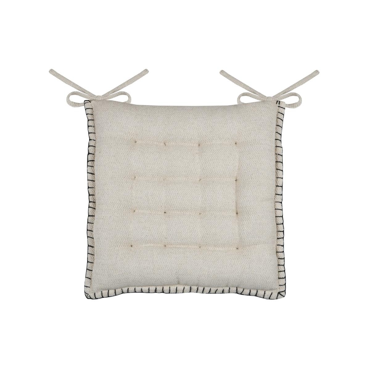 Pikowana poduszka na krzesło, wiązanie, ALINE, 38 x 38 cm