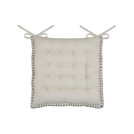 Pikowana poduszka na krzesło, wiązanie, ALINE, 38 x 38 cm