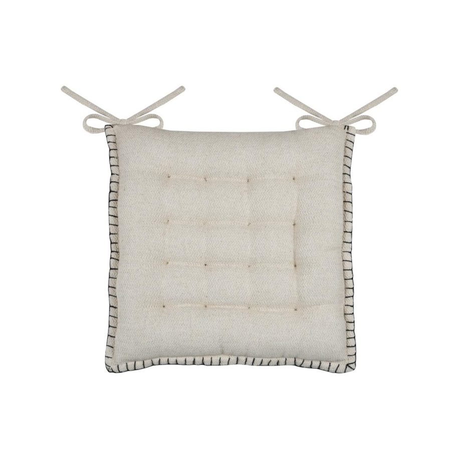 Pikowana poduszka na krzesło, wiązanie, ALINE, 38 x 38 cm