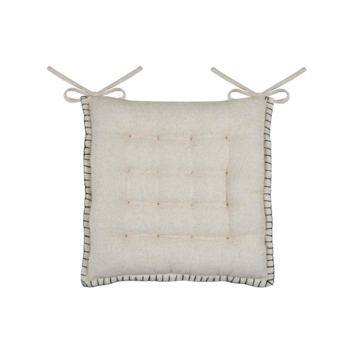 Pikowana poduszka na krzesło, wiązanie, ALINE, 38 x 38 cm