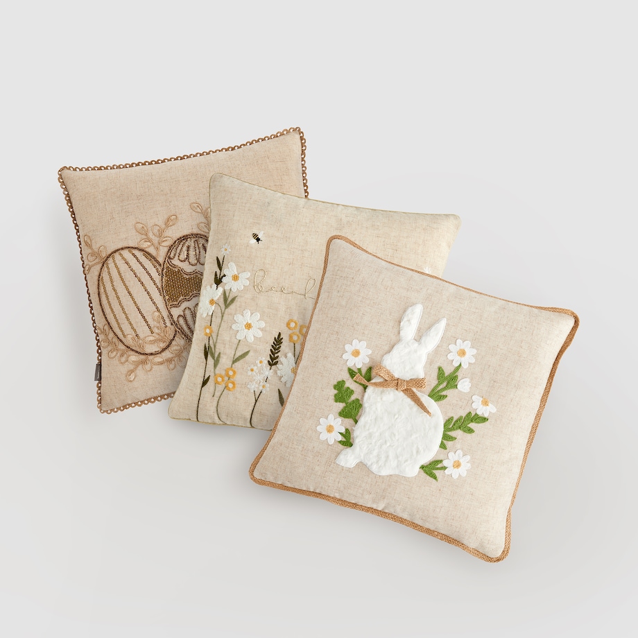 Poszewka Haftowana Oaken 45x45 cm z motywem jajka