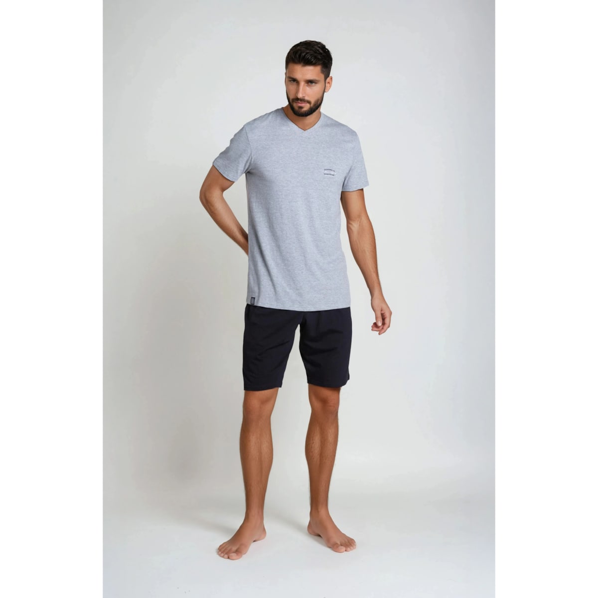 Piżama Duty 38881-90X Szaro-Czarna Szaro-Czarny, XXXL