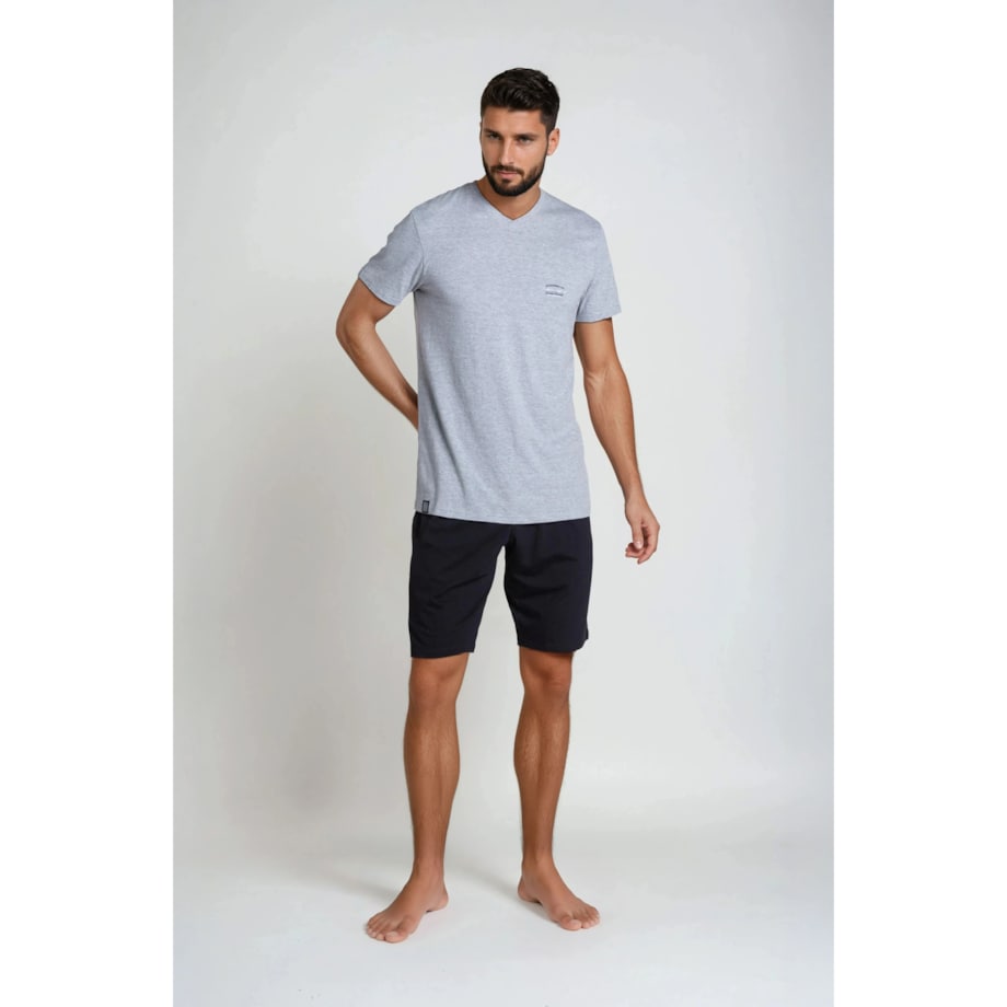 Piżama Duty 38881-90X Szaro-Czarna Szaro-Czarny, XXXL