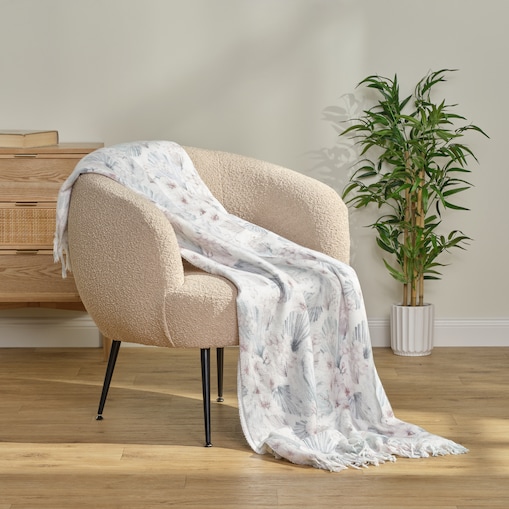 Wzorzysty koc Meuniso 130x150 cm z wzorem kwiatowym