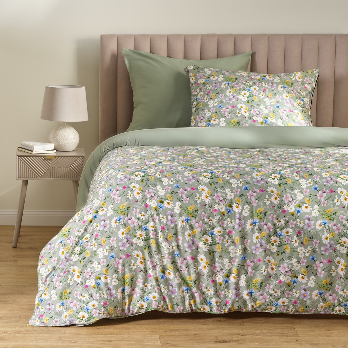 Pościel z bawełny satynowej Melow 160x200 cm z motywem kwiatowym