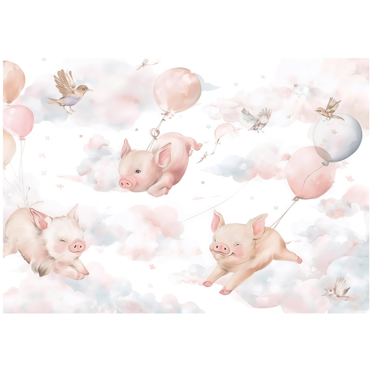 Fototapeta Dla Dzieci Na Flizelinie Zwierzęta Świnki Różowy 350x250