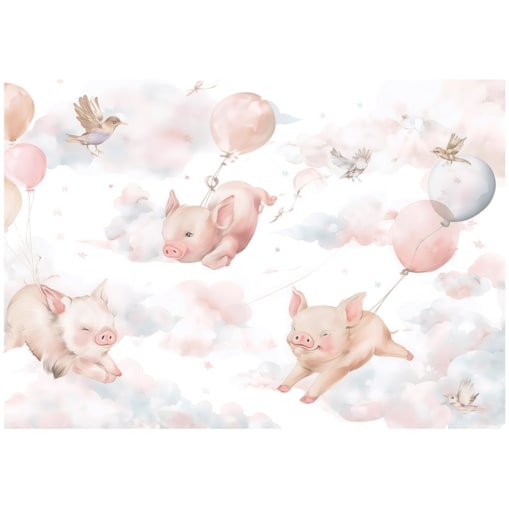 Fototapeta Dla Dzieci Na Flizelinie Zwierzęta Świnki Różowy 350x250