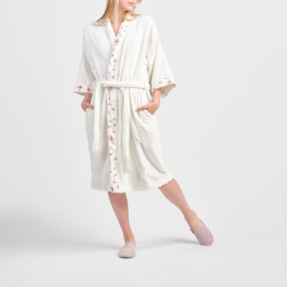 Szlafrok Z Bawełny Meritto z motywem zwierzęcym