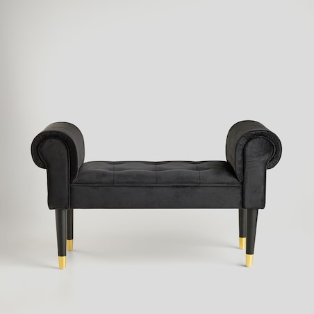 Welurowy szezlong w stylu glamour wykończony cyrkoniami atlin