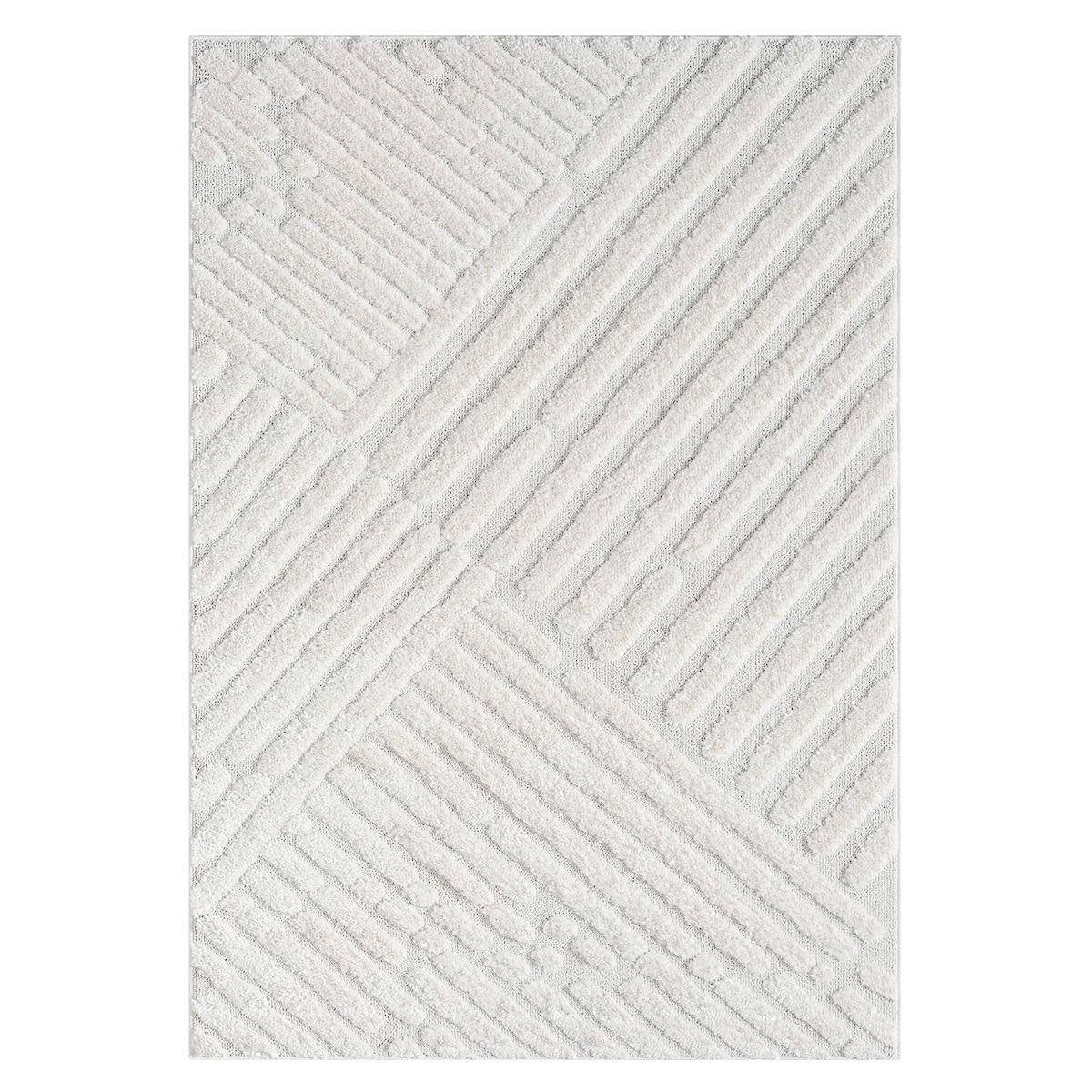 Dywan z efektem high low geometryczny Focera 7490 Krem